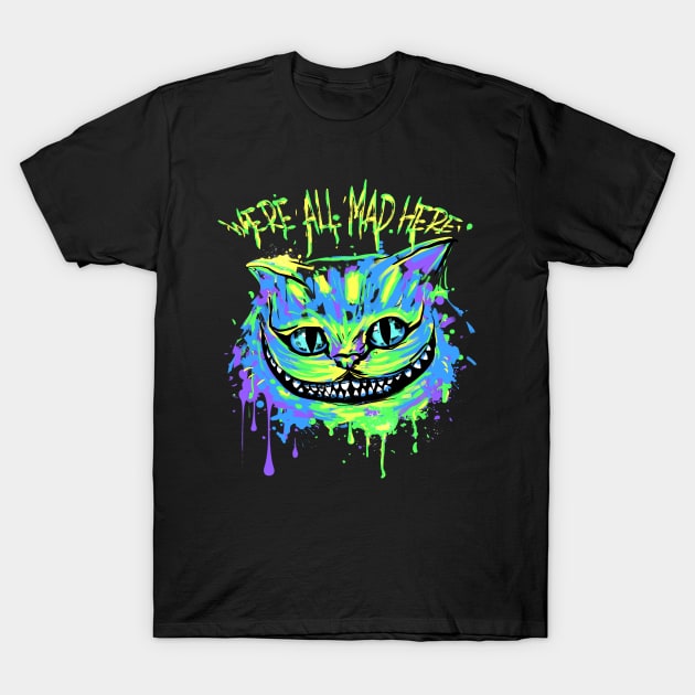 Colorful Mad Cat T-Shirt by IlonaHibernis